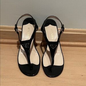 Prada Glossy Black Women's Sandals